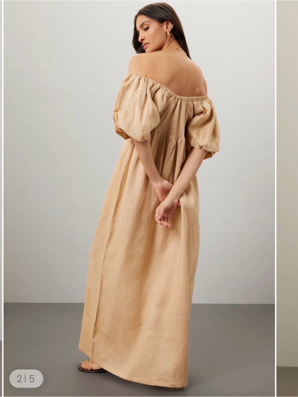 Off-Shoulder Maxi Dress with Puff Sleeves LoboRosa - Picture 2 of 4